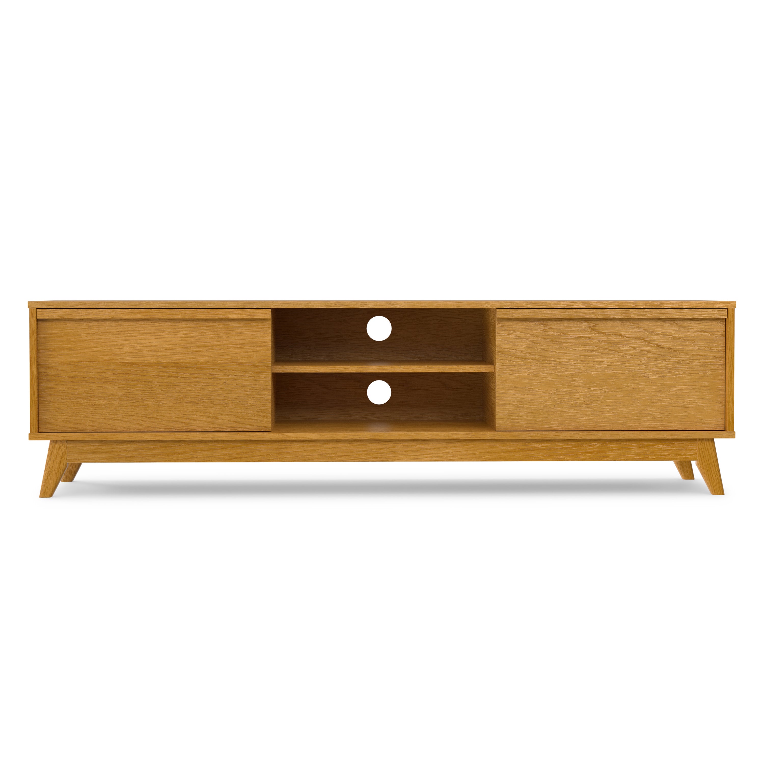 72 Inch Oak TV Stand | Lennon Low Profile Media Console – Simpli Home