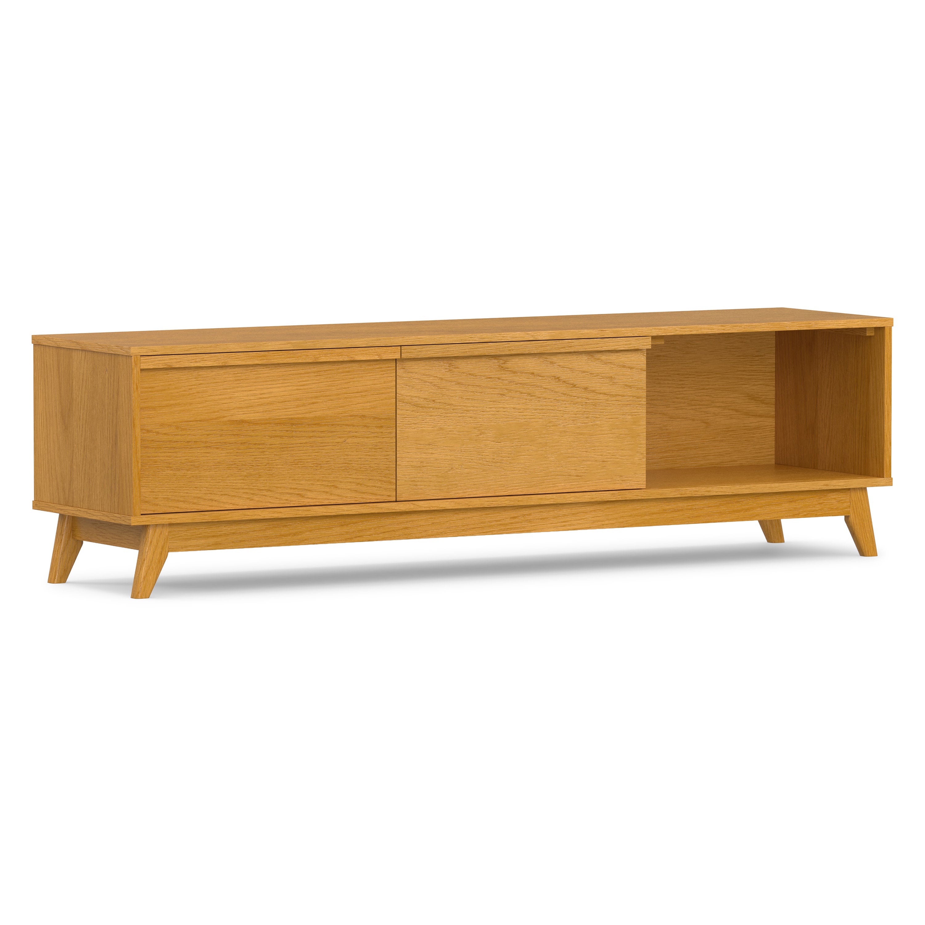 72 Inch Oak TV Stand | Lennon Low Profile Media Console – Simpli Home