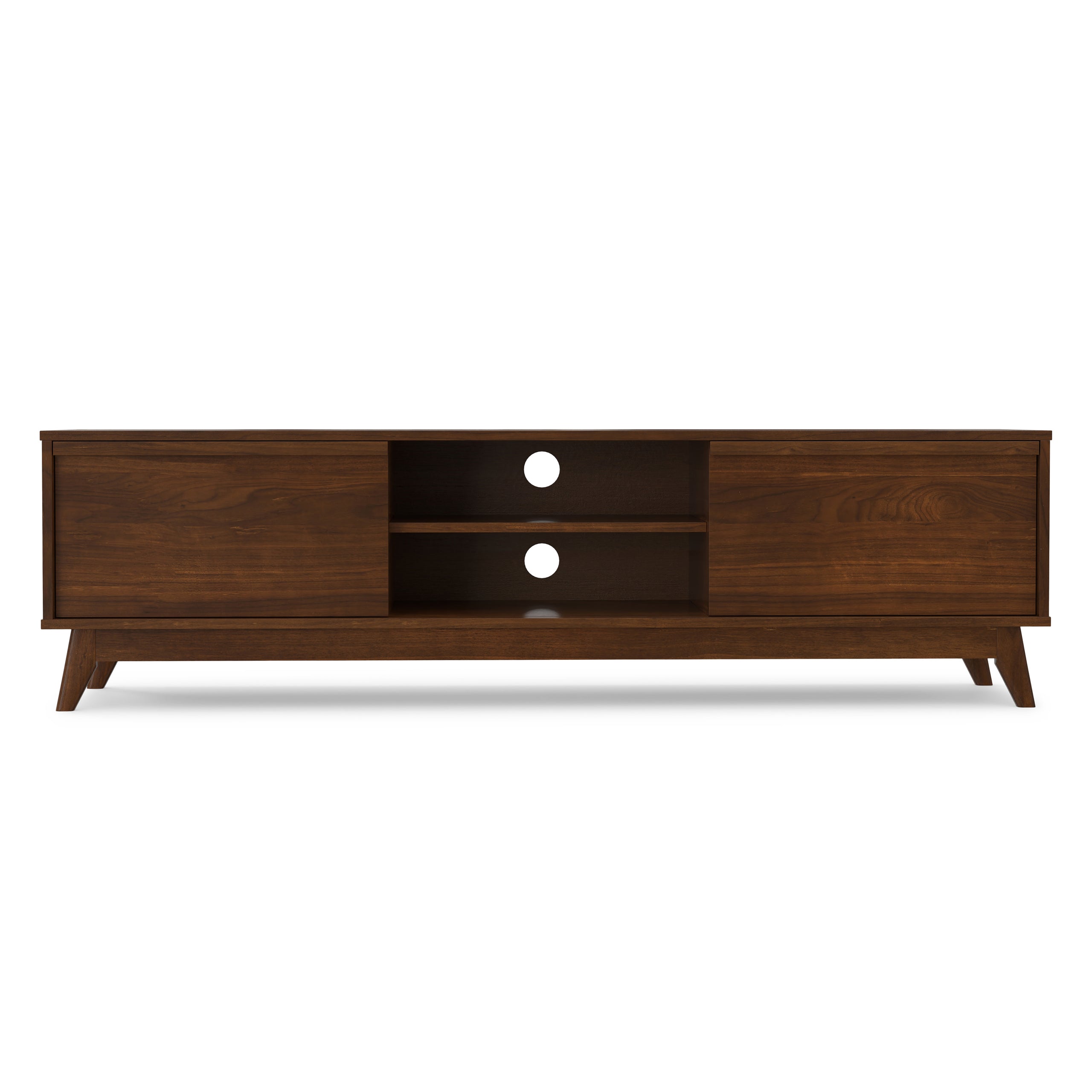 Walnut Veneer | Lennon 72 inch Low TV Stand in Walnut