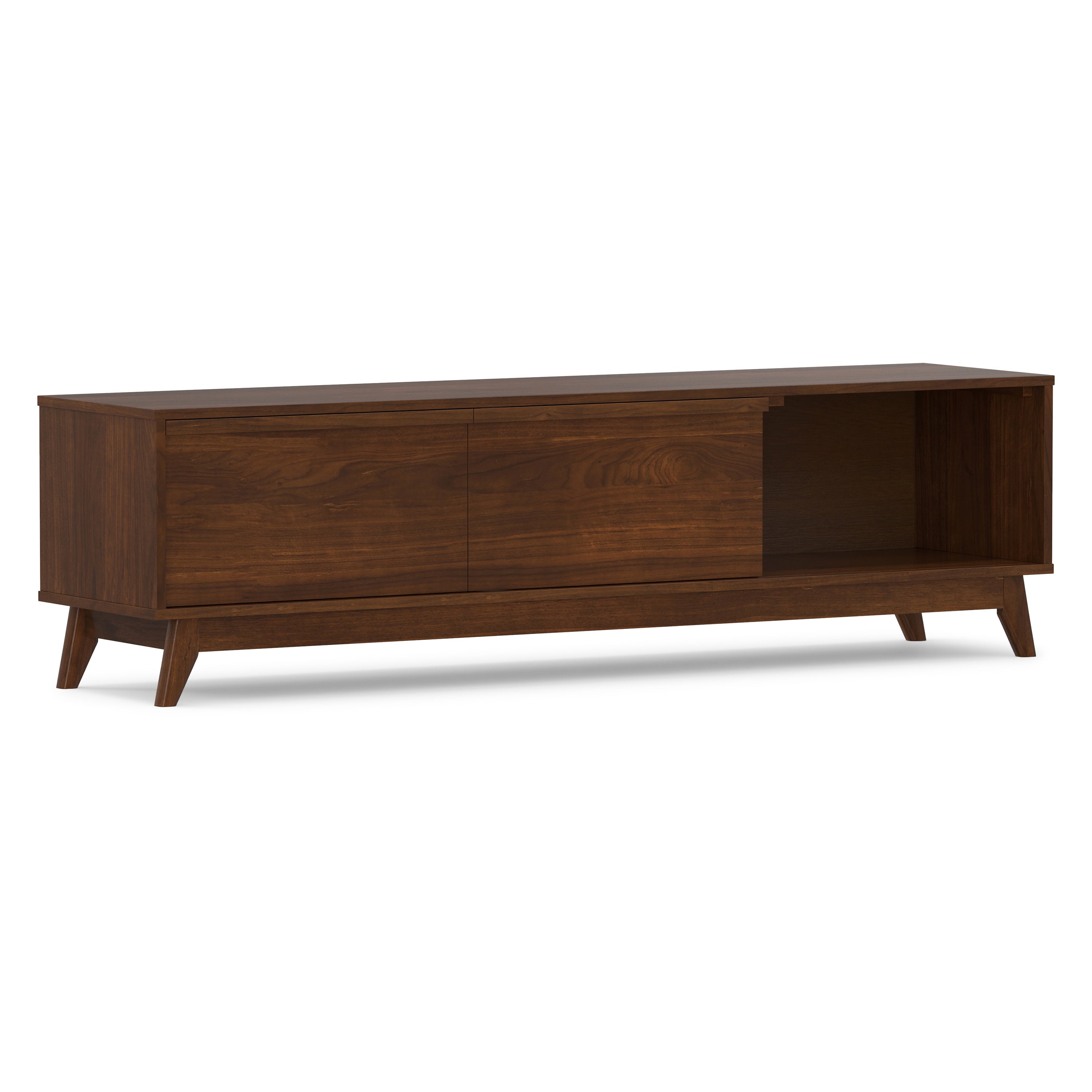 72 Inch Walnut TV Stand | Lennon 72 Inch Low TV Stand – Simpli Home