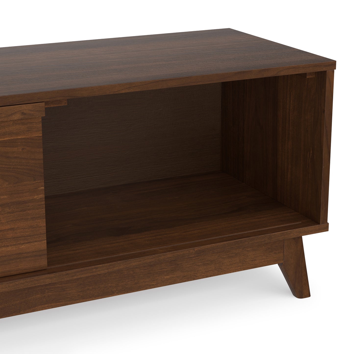 Walnut Veneer | Lennon 72 inch Low TV Stand in Walnut