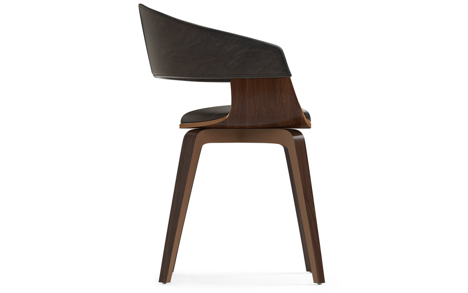 Distressed Brown Walnut Distressed Vegan Leather | Lowell Dining Chair