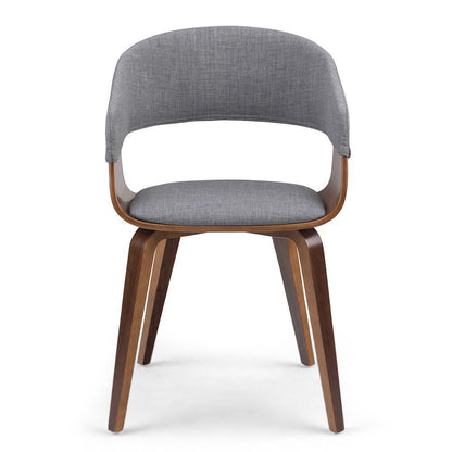 Light Grey Walnut Linen Style Fabric | Lowell Bentwood Dining Chair
