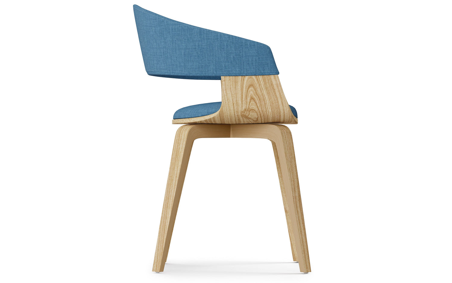 Blue Natural Oak Linen Style Fabric | Lowell Bentwood Dining Chair