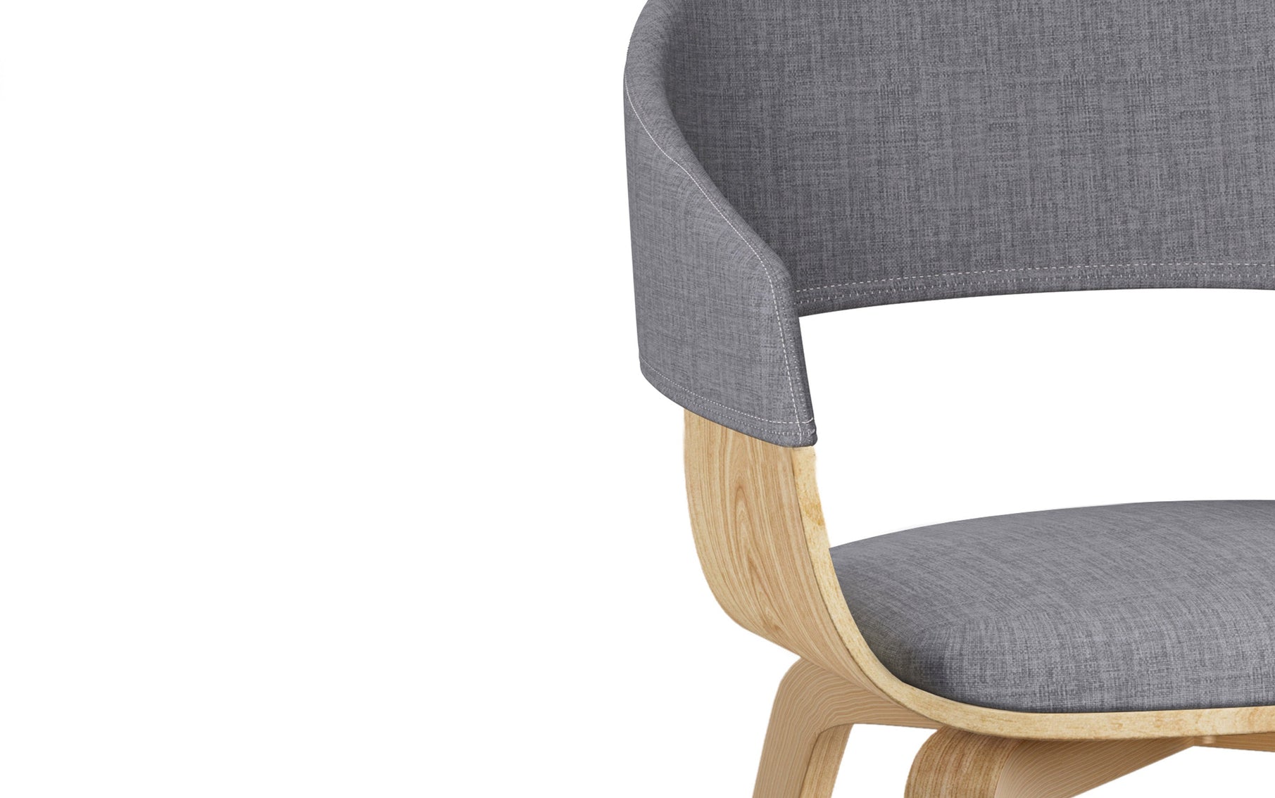 Light Grey Natural Oak Linen Style Fabric | Lowell Bentwood Dining Chair