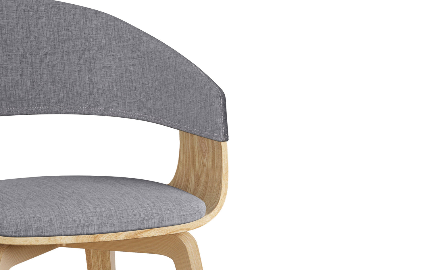 Light Grey Natural Oak Linen Style Fabric | Lowell Bentwood Dining Chair