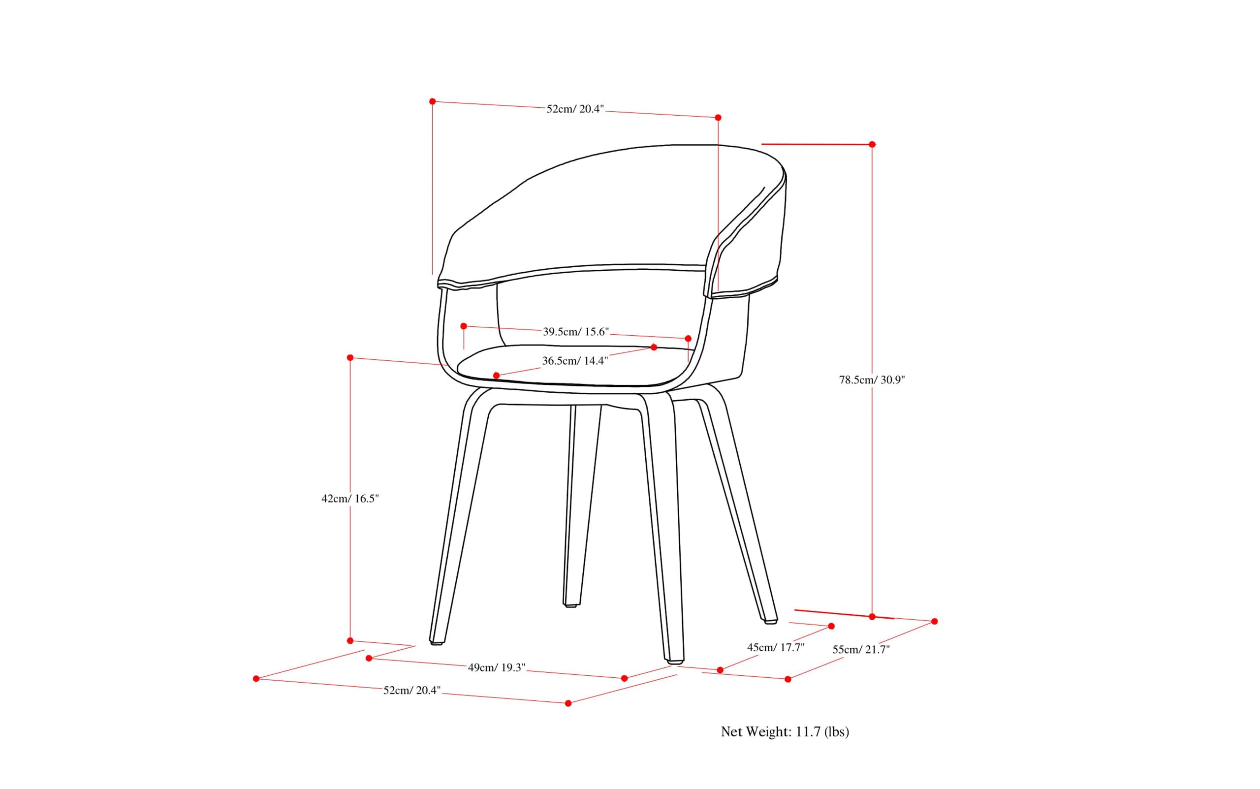 Stone Grey Walnut Vegan Leather | Lowell Dining Chair