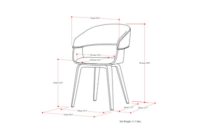 Stone Grey Walnut Vegan Leather | Lowell Dining Chair