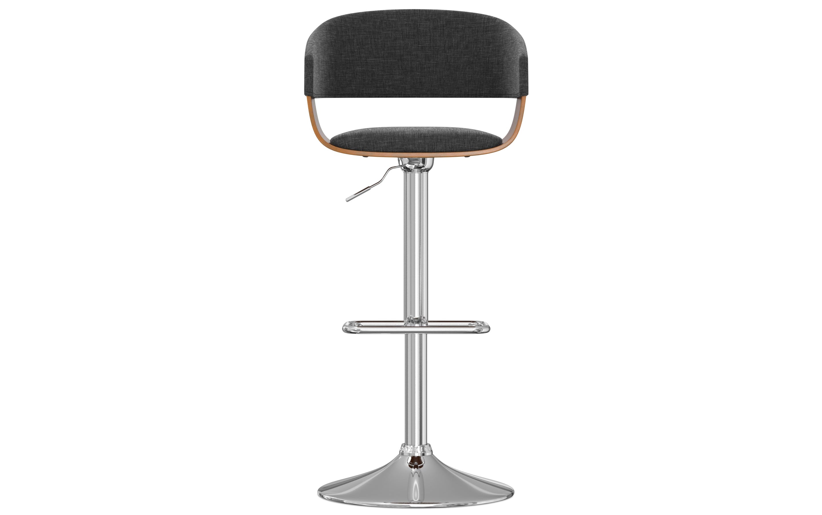 Charcoal Grey Linen Style Fabric | Lowell Bar Stool