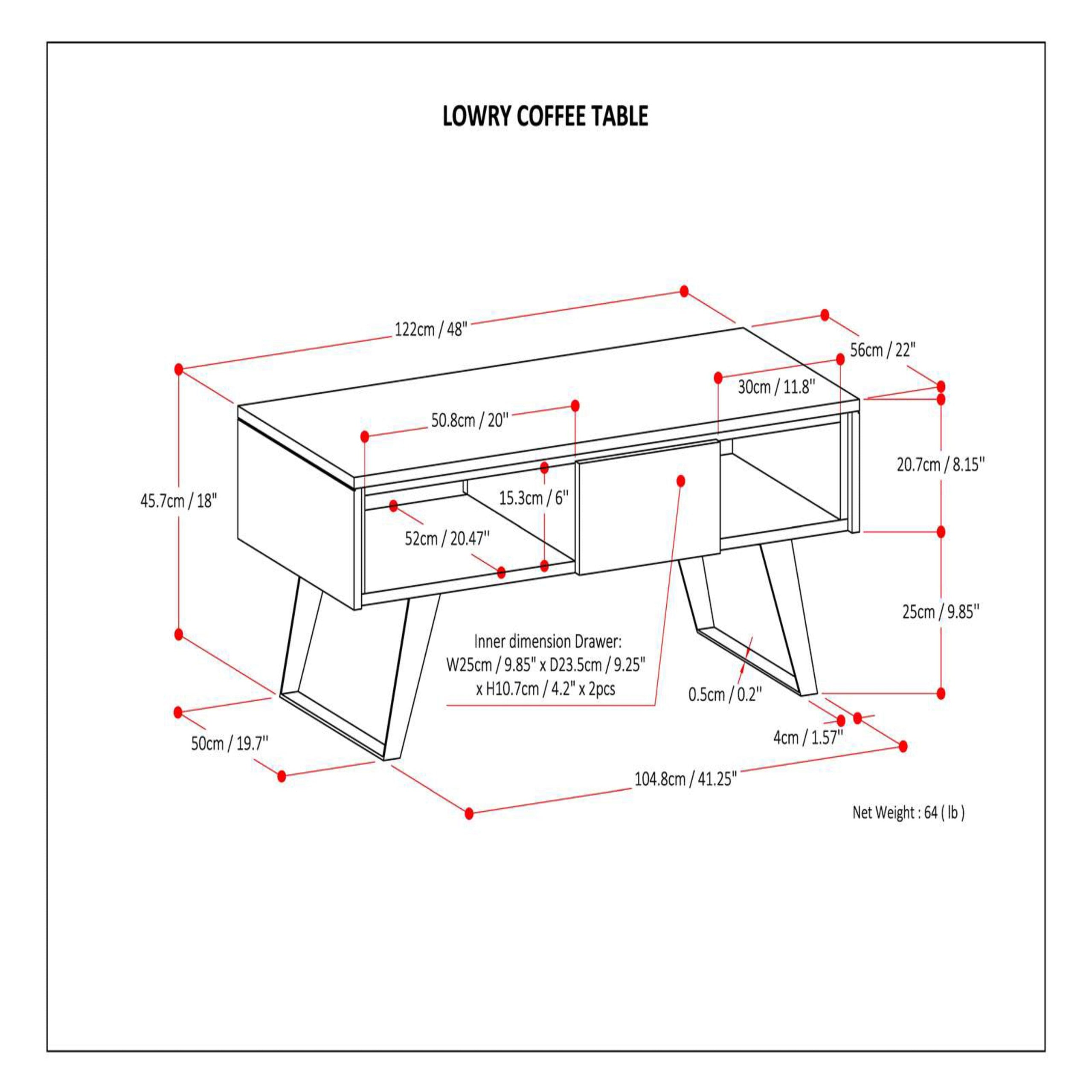 Lowry Coffee Table in Mango