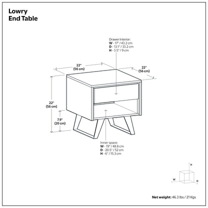 Rustic Natural Aged Brown Acacia | Lowry End Table in Acacia