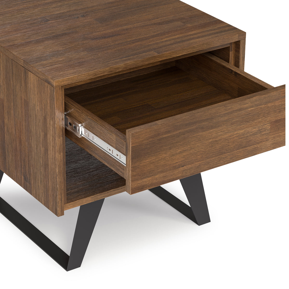Rustic Natural Aged Brown Acacia | Lowry End Table in Acacia