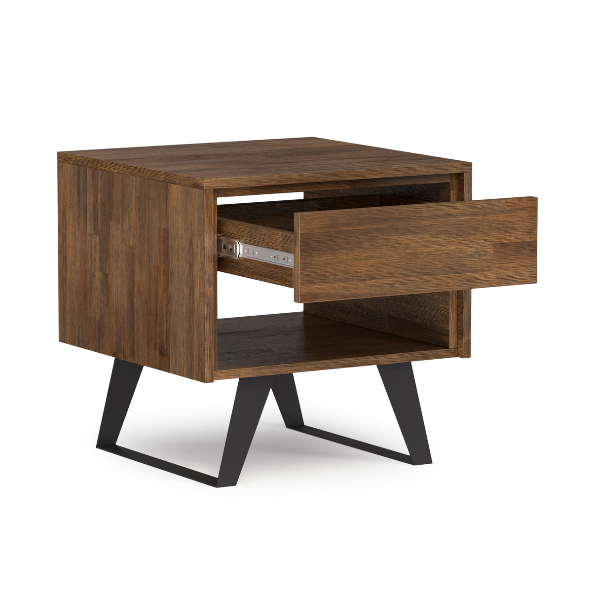 Rustic Natural Aged Brown Acacia | Lowry End Table in Acacia