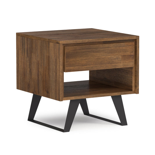 Rustic Natural Aged Brown Acacia | Lowry End Table in Acacia