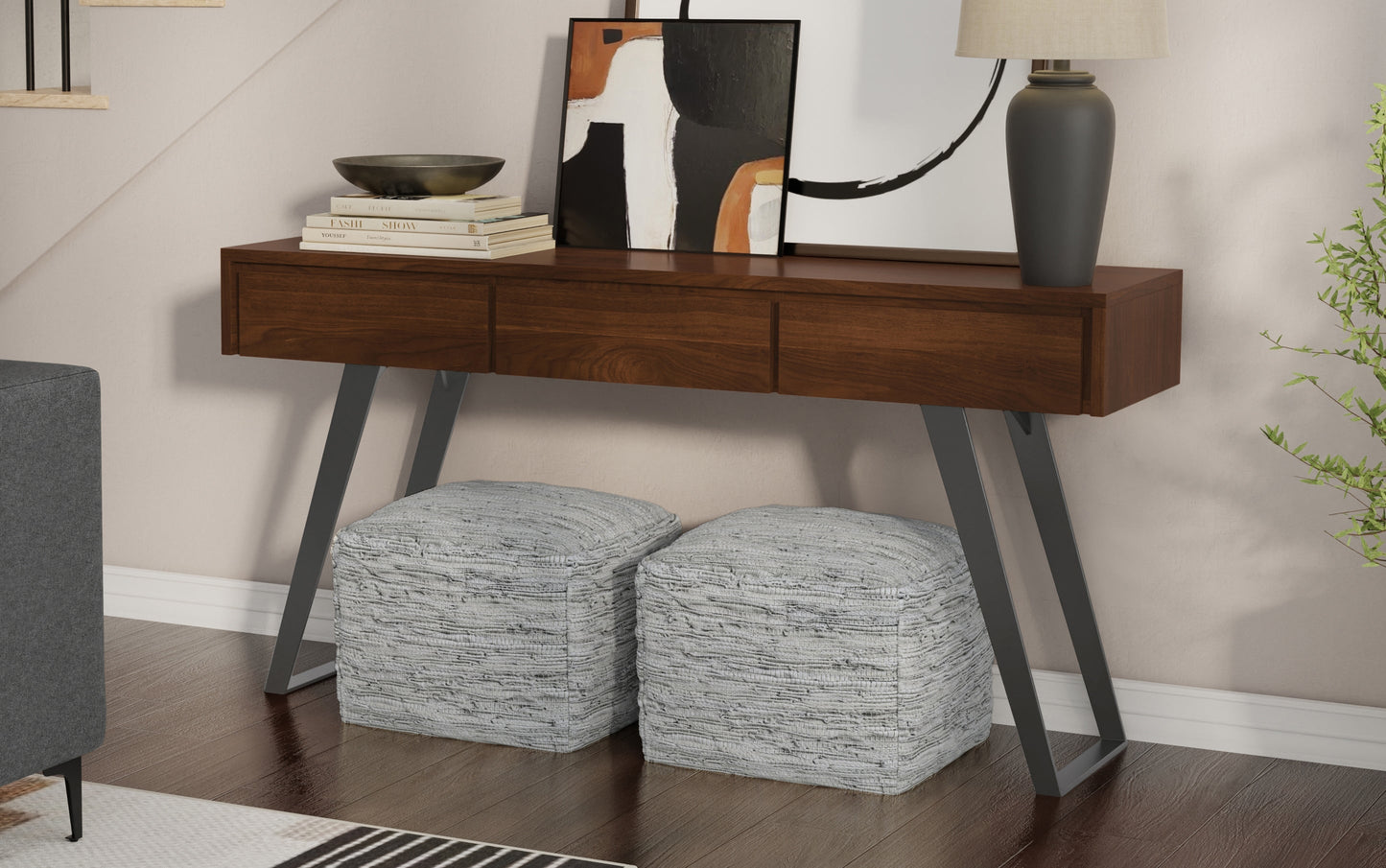 Lowry Console Sofa Table in Walnut