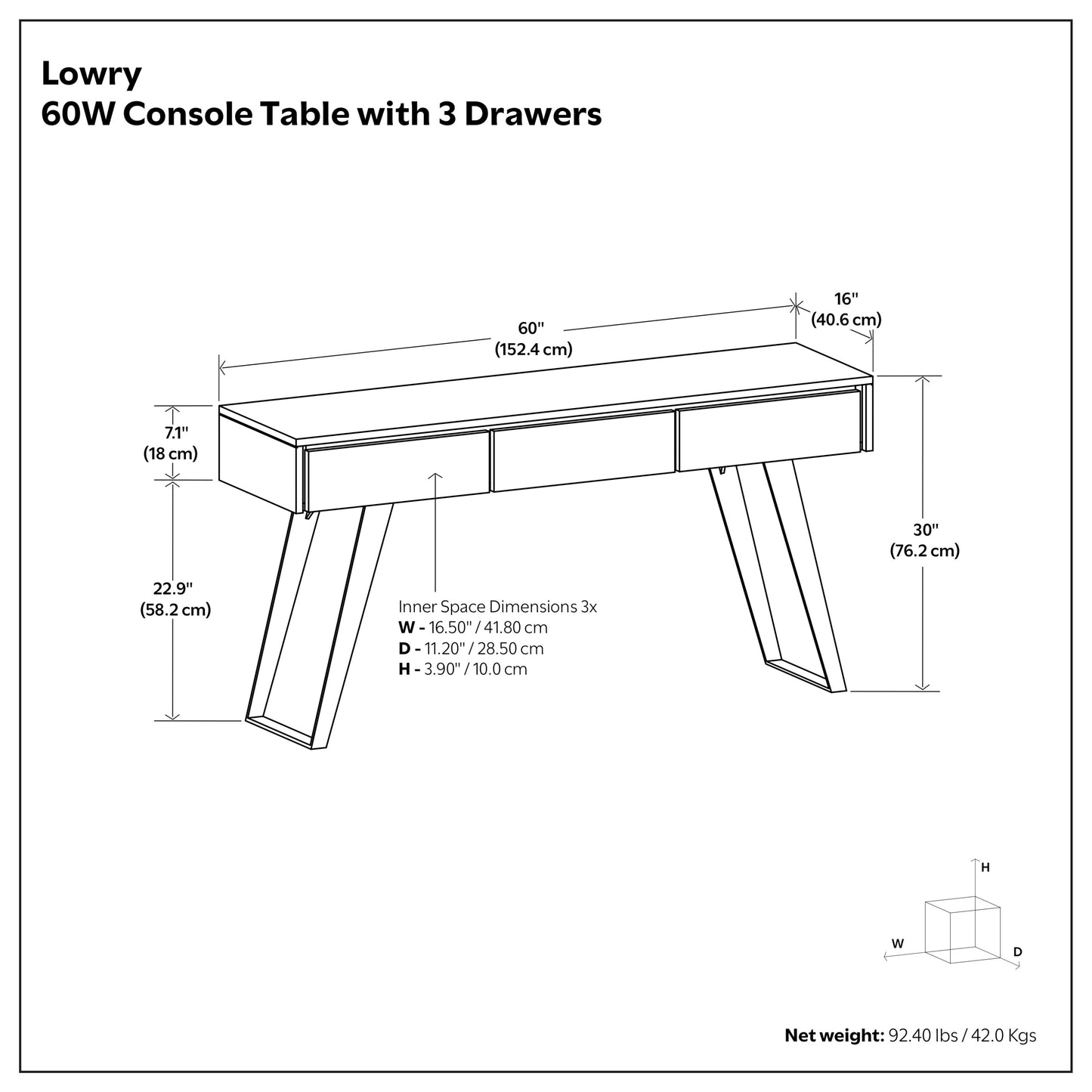 Natural Mango | Lowry Solid Mango Console Sofa Table
