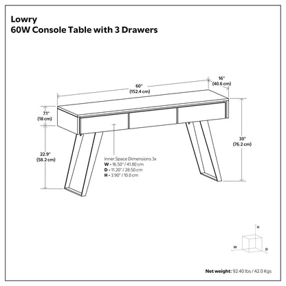 Natural Mango | Lowry Solid Mango Console Sofa Table