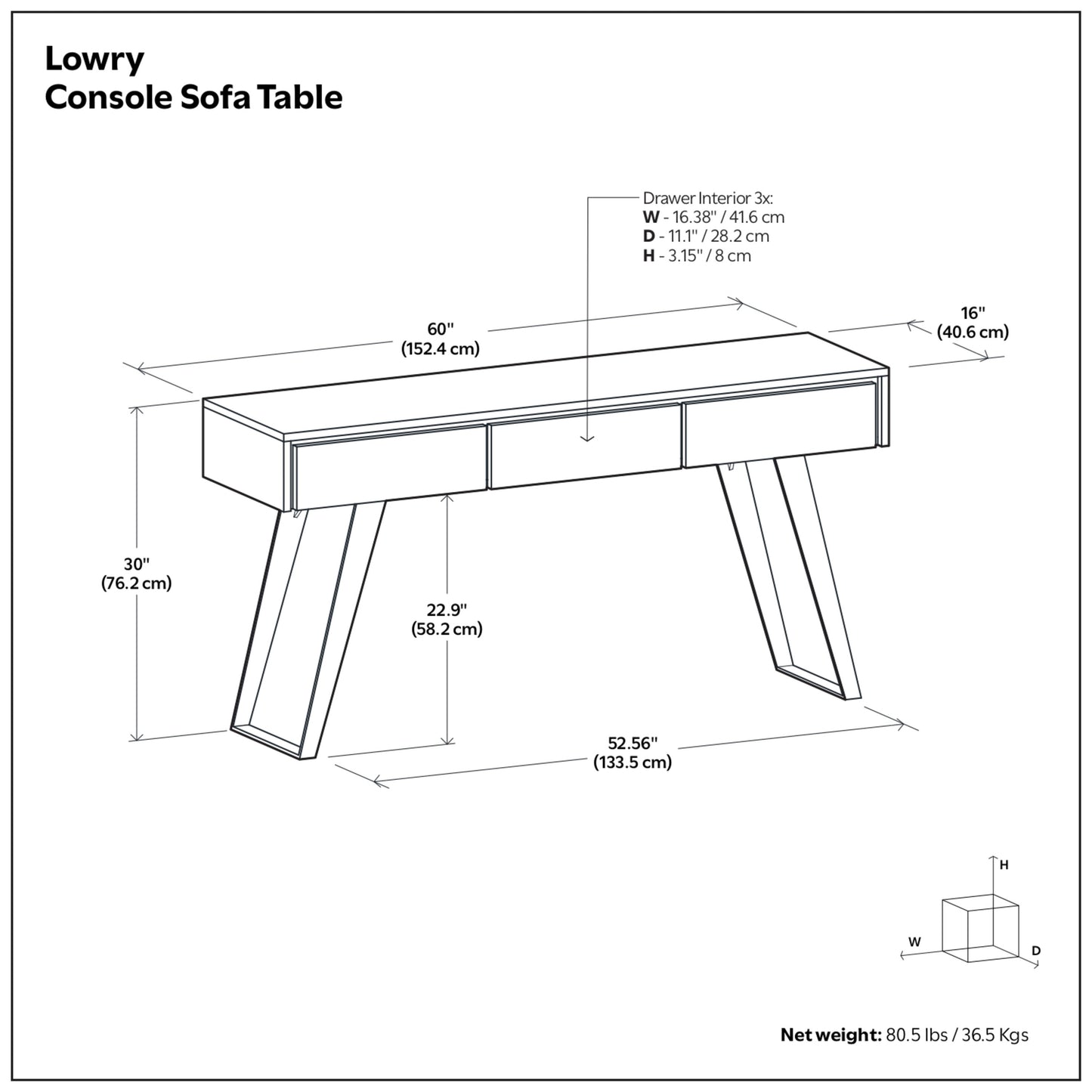 Rustic Natural Aged Brown Acacia | Lowry Solid Acacia Console Sofa Table