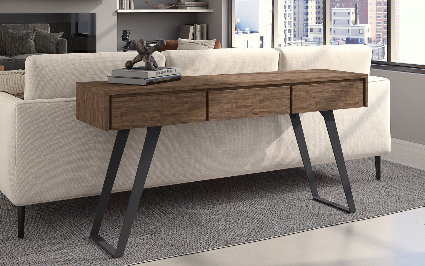 Lowry Console Sofa Table in Acacia
