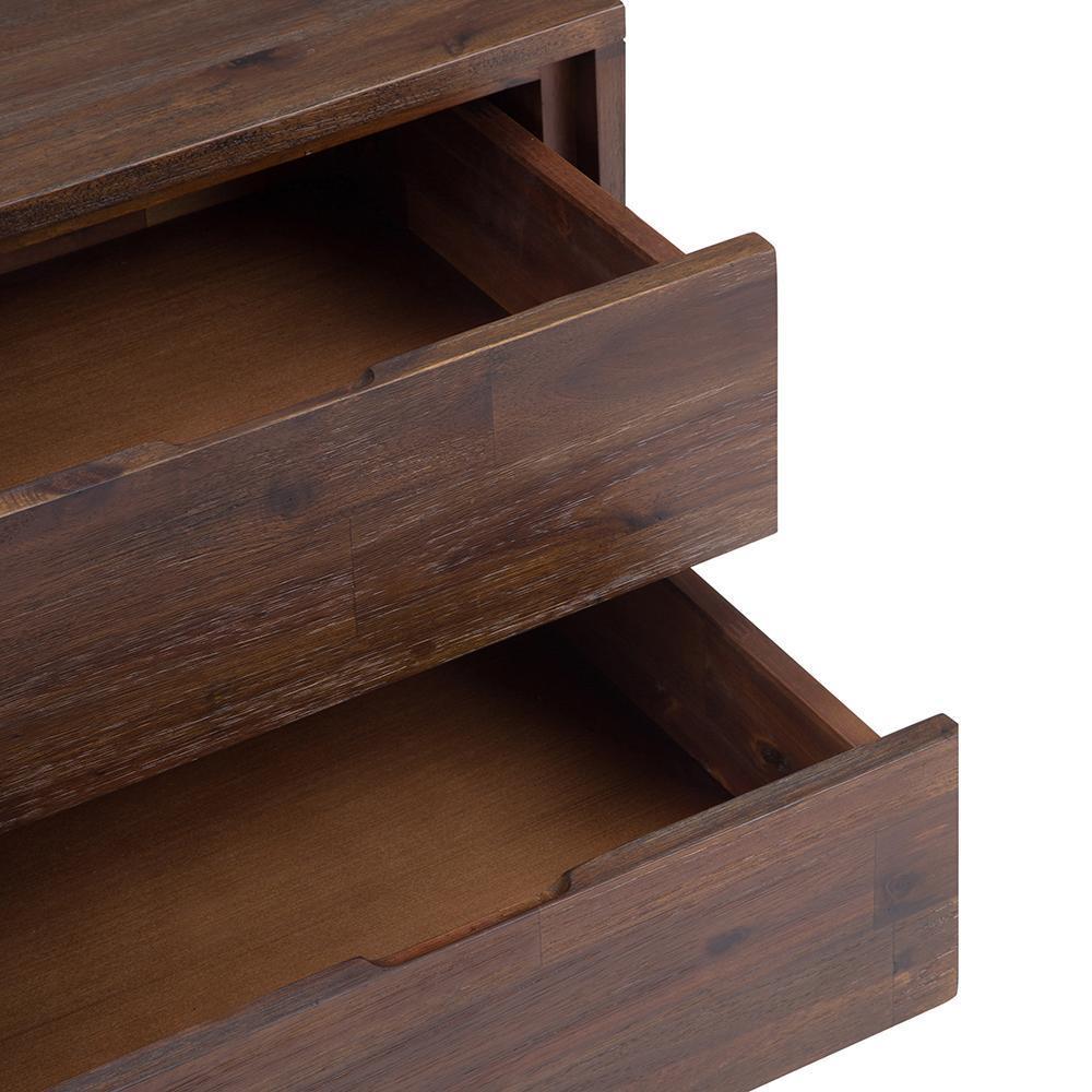 Distressed Charcoal Brown Solid Wood - Acacia |  Lowry Solid Acacia Side Table 