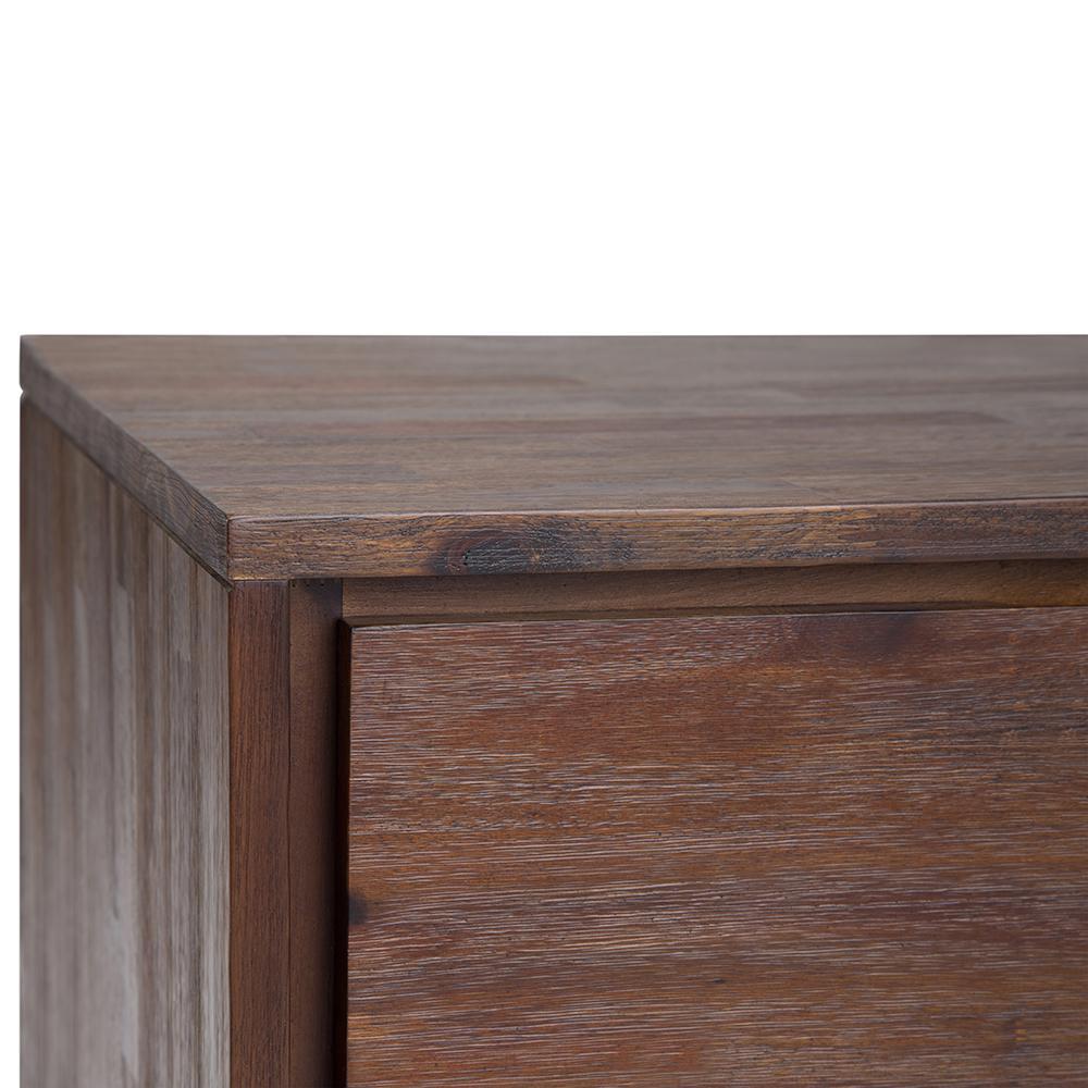 Distressed Charcoal Brown Solid Wood - Acacia |  Lowry Solid Acacia Side Table 
