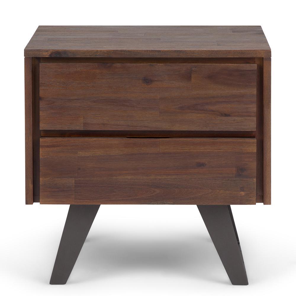 Distressed Charcoal Brown Solid Wood - Acacia |  Lowry Solid Acacia Side Table 