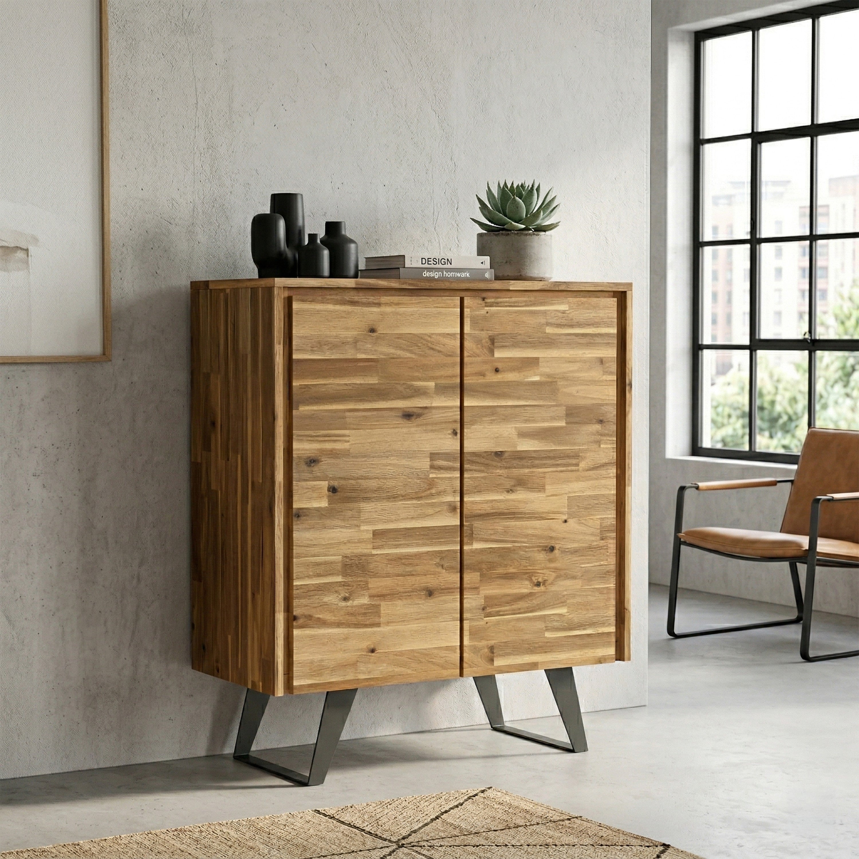 Solid Acacia Storage Cabinet | Lowry Medium Cabinet – Simpli Home