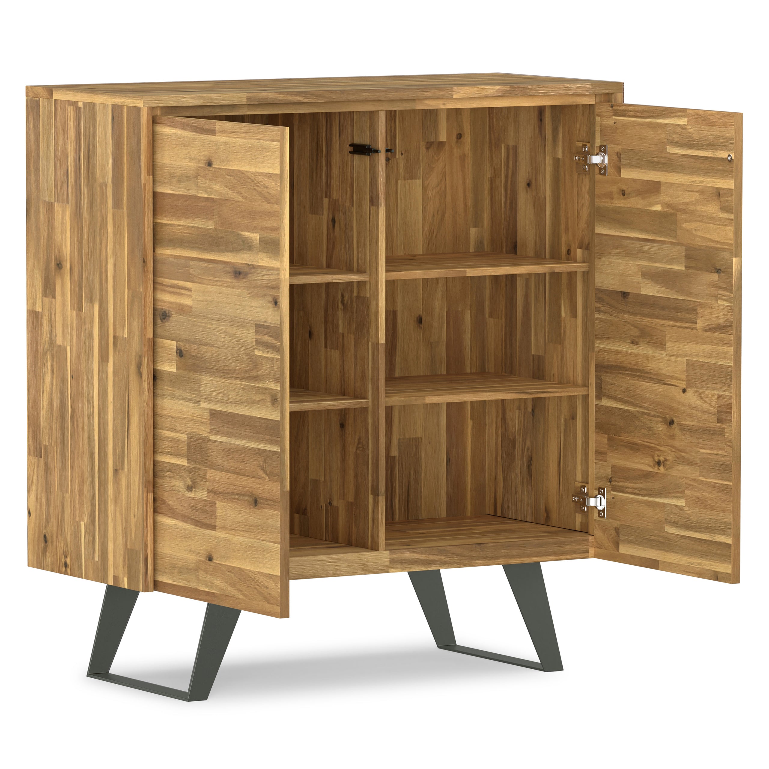 Distressed Golden Wheat Acacia| Lowry Medium Storage Cabinet in Acacia