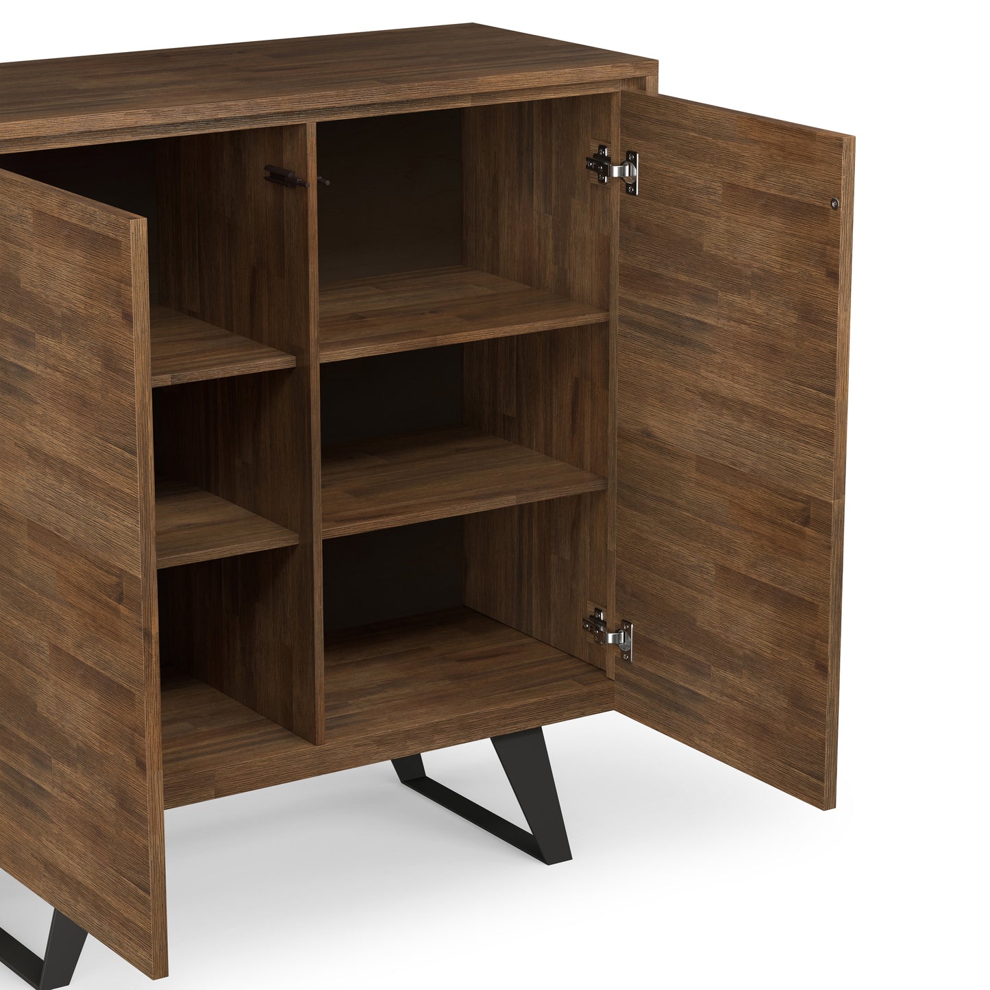 Rustic Natural Aged Brown Acacia| Lowry Medium Storage Cabinet in Acacia