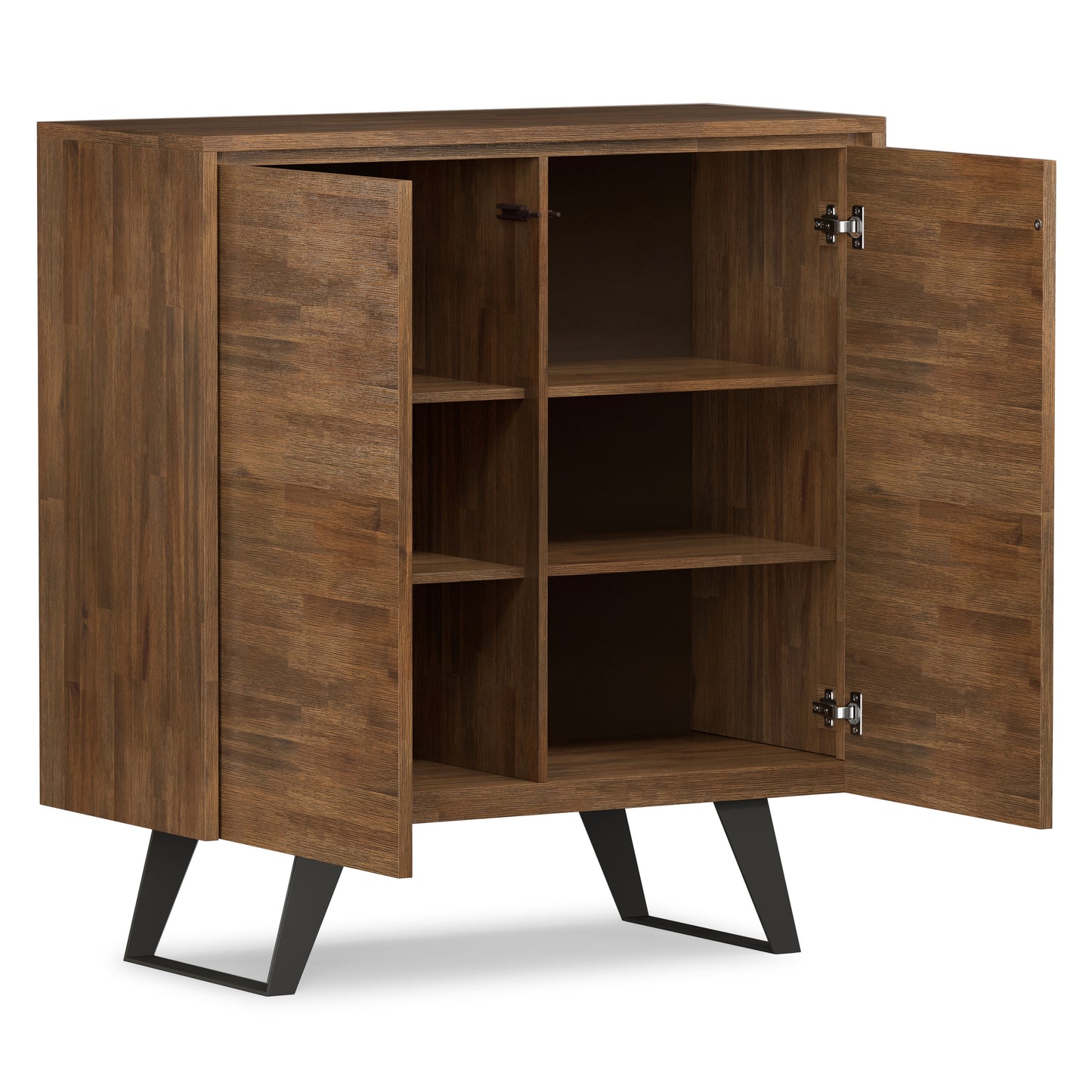 Rustic Natural Aged Brown Acacia| Lowry Medium Storage Cabinet in Acacia