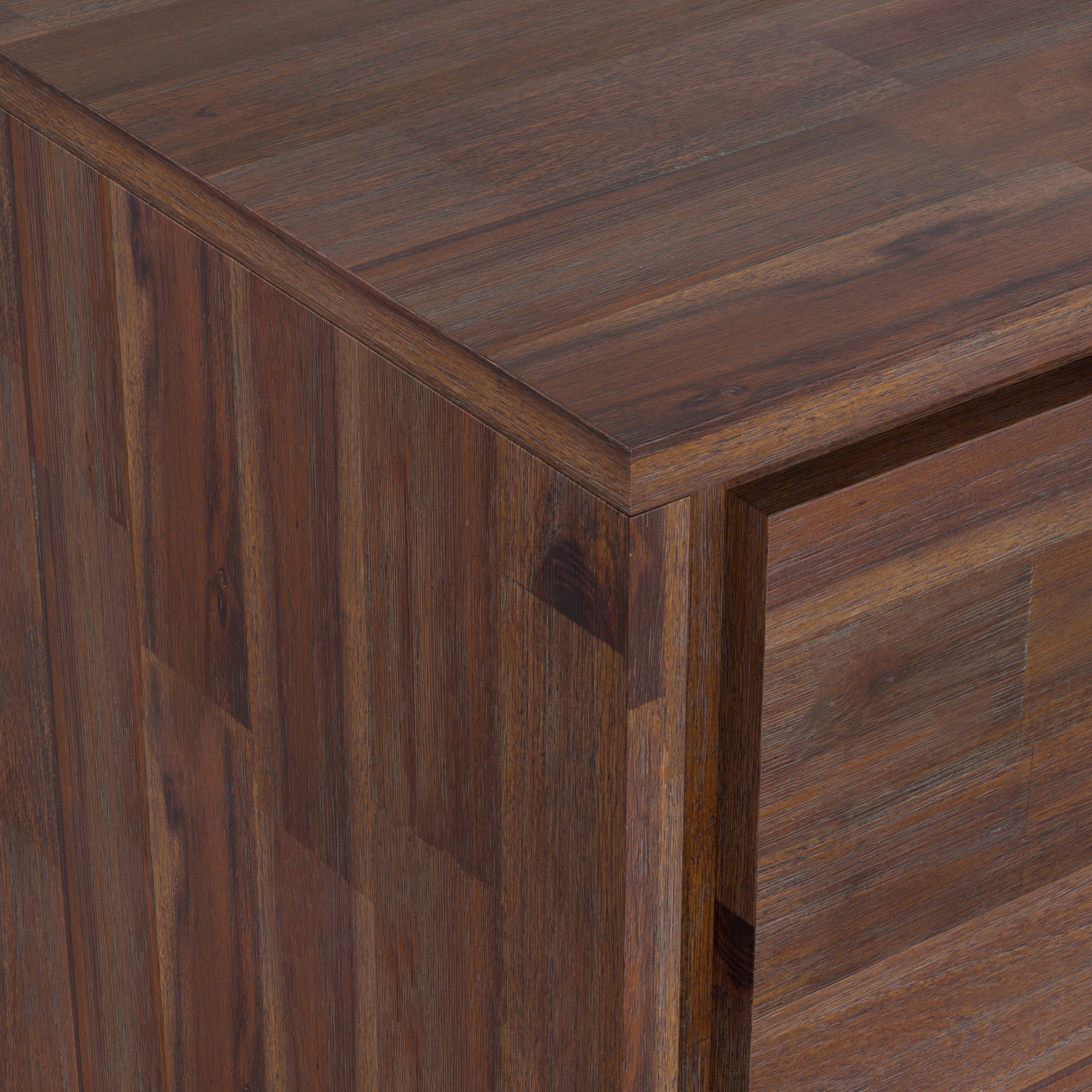 Distressed Charcoal Brown Acacia | Lowry Medium Storage Cabinet in Acacia