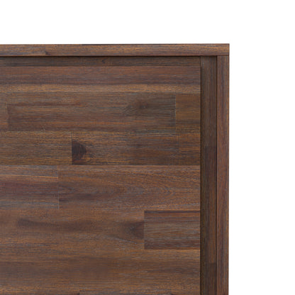 Distressed Charcoal Brown Acacia | Lowry Medium Storage Cabinet in Acacia