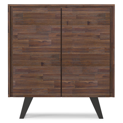 Distressed Charcoal Brown Acacia | Lowry Medium Storage Cabinet in Acacia