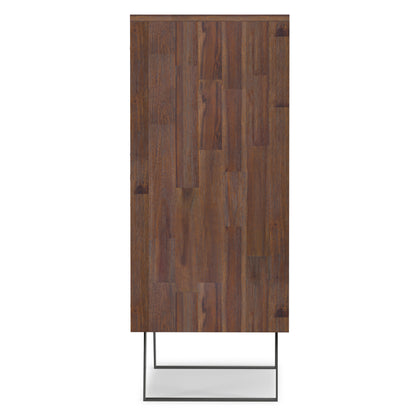 Distressed Charcoal Brown Acacia | Lowry Medium Storage Cabinet in Acacia