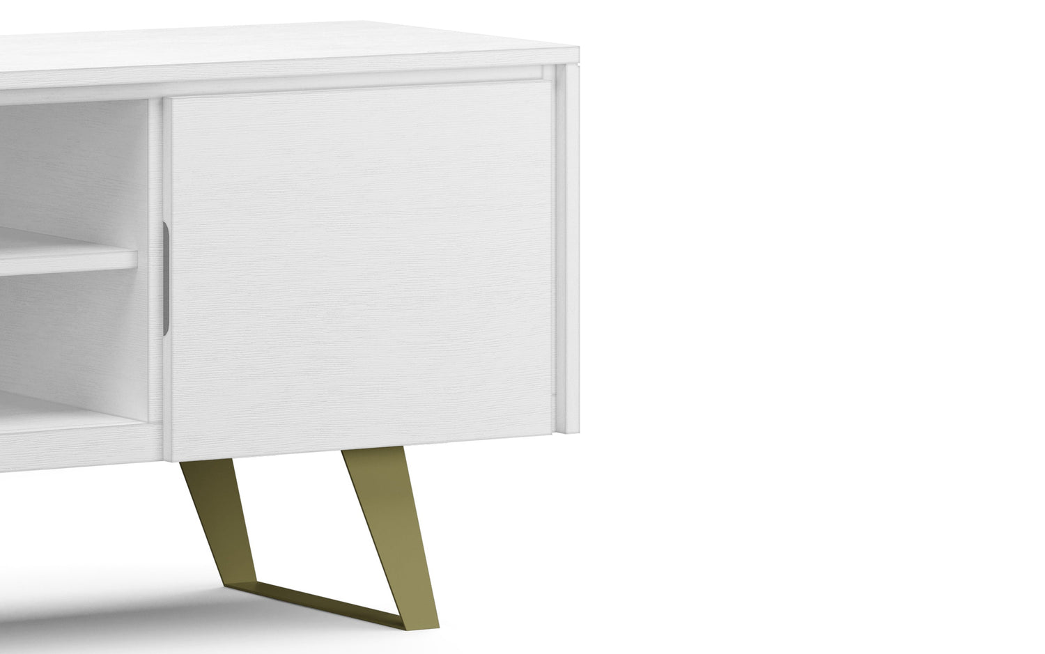 White | Lowry Solid Acacia Wood Wide TV Media Stand For TVs up to 70 Inches