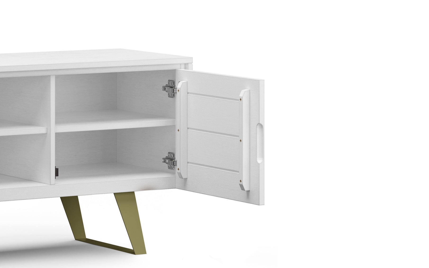 White | Lowry Solid Acacia Wood Wide TV Media Stand For TVs up to 70 Inches