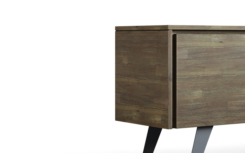 Distressed Grey | Lowry Solid Acacia Wood Wide TV Media Stand For TVs up to 70 Inches