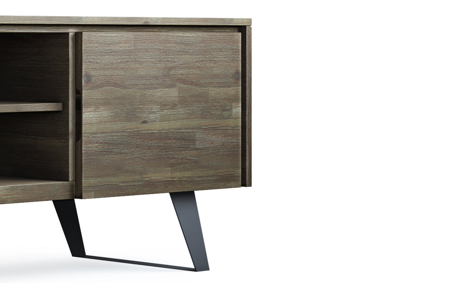 Distressed Grey | Lowry Solid Acacia Wood Wide TV Media Stand For TVs up to 70 Inches