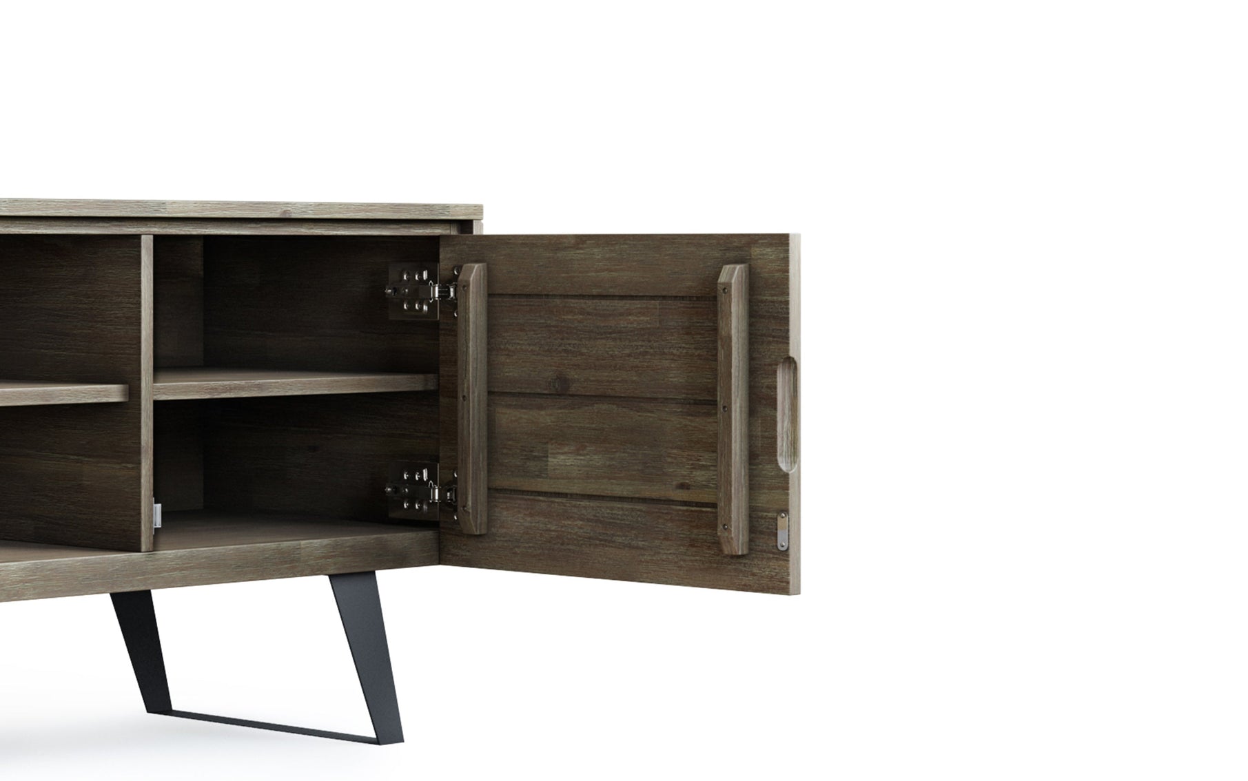 Distressed Grey | Lowry Solid Acacia Wood Wide TV Media Stand For TVs up to 70 Inches