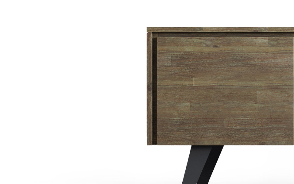 Distressed Grey | Lowry Solid Acacia Wood Wide TV Media Stand For TVs up to 70 Inches