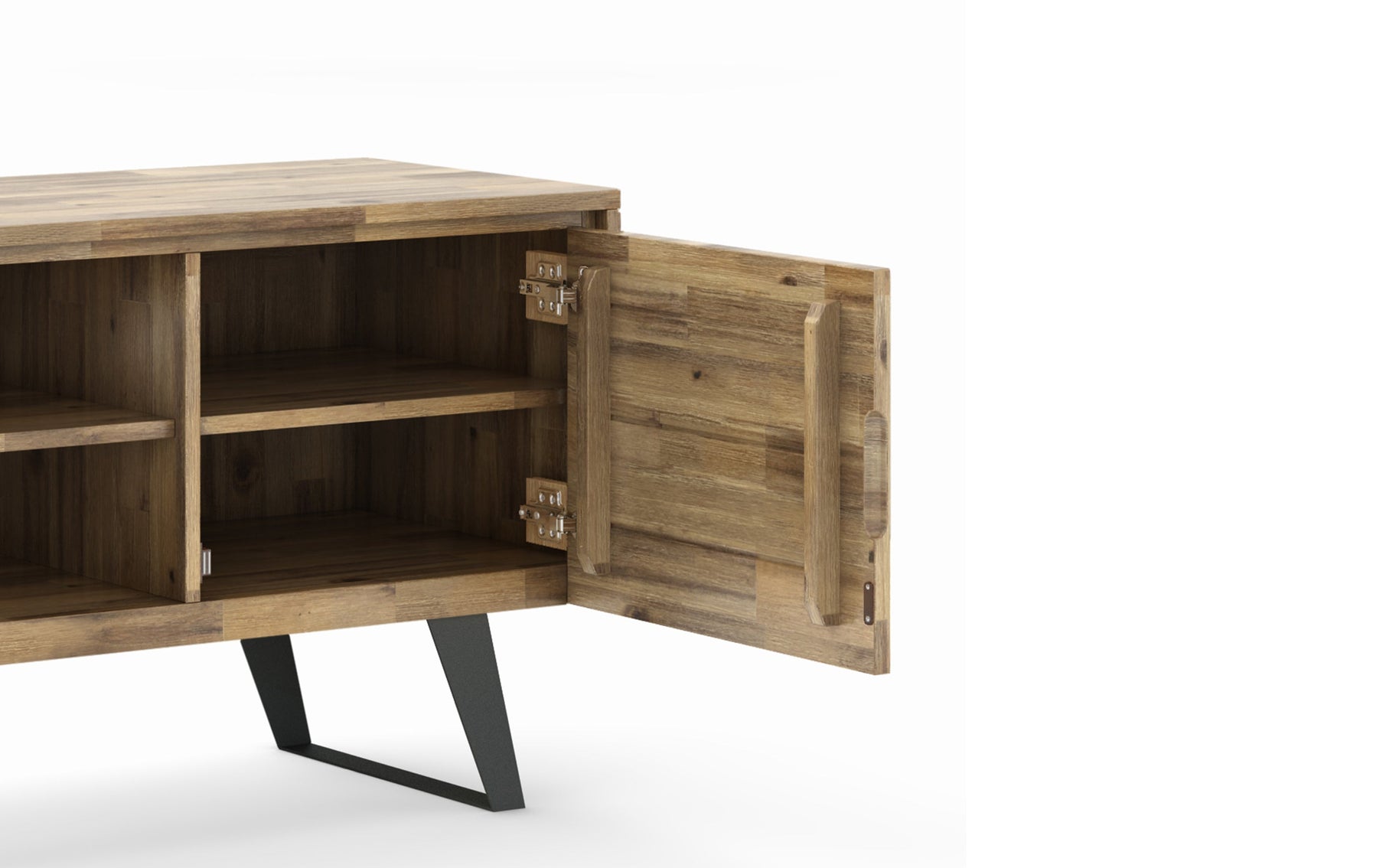 Distressed Golden Wheat | Lowry Solid Acacia Wood Wide TV Media Stand For TVs up to 70 Inches