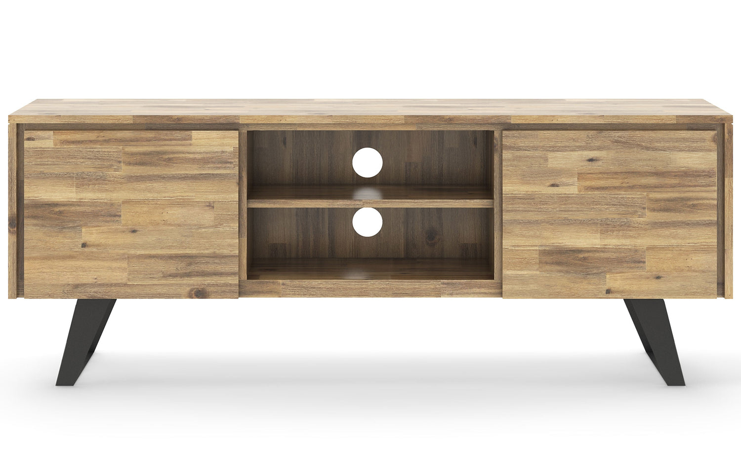 Distressed Golden Wheat | Lowry Solid Acacia Wood Wide TV Media Stand For TVs up to 70 Inches