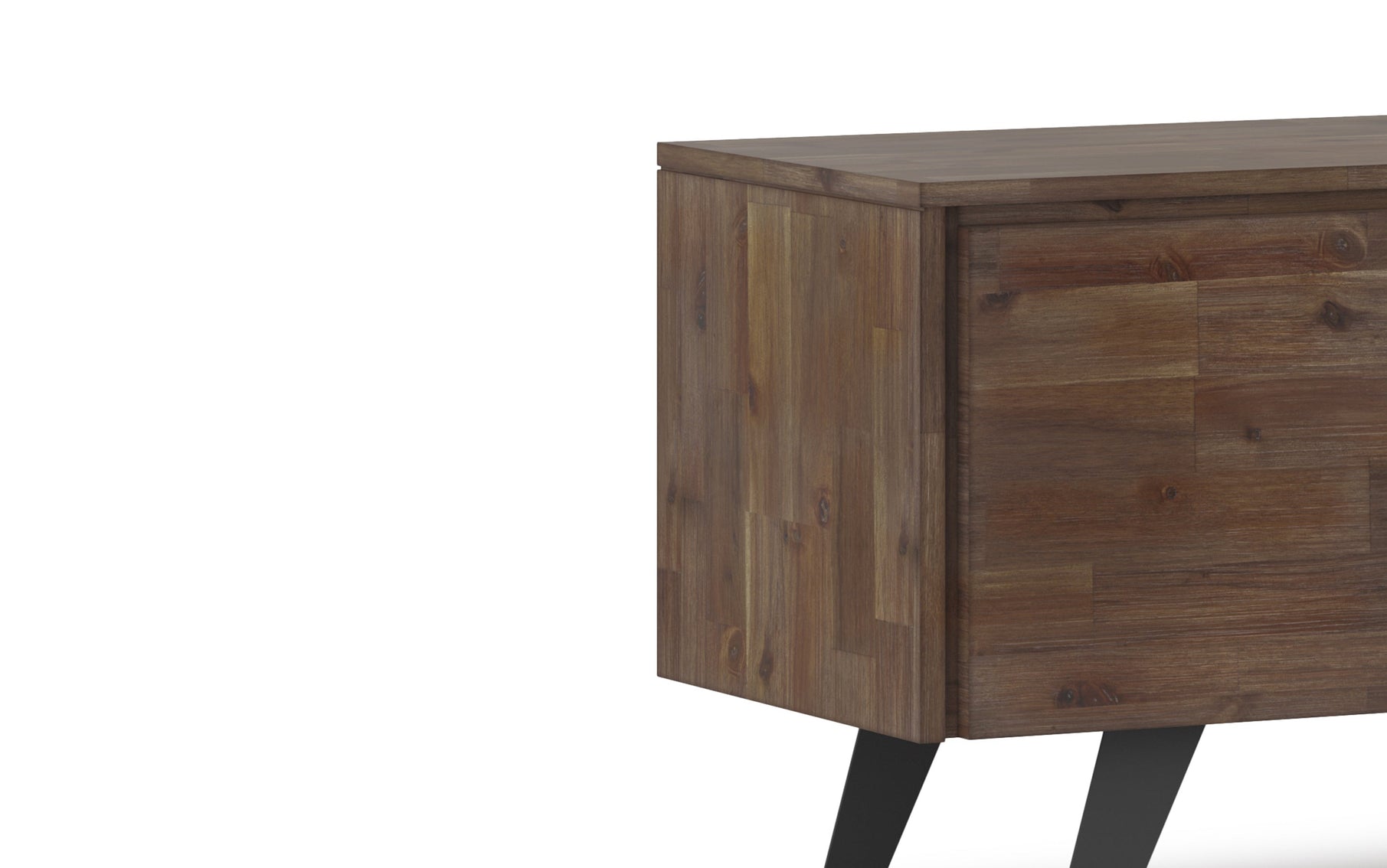 Rustic Natural Aged Brown | Lowry Solid Acacia Wood Wide TV Media Stand For TVs up to 70 Inches