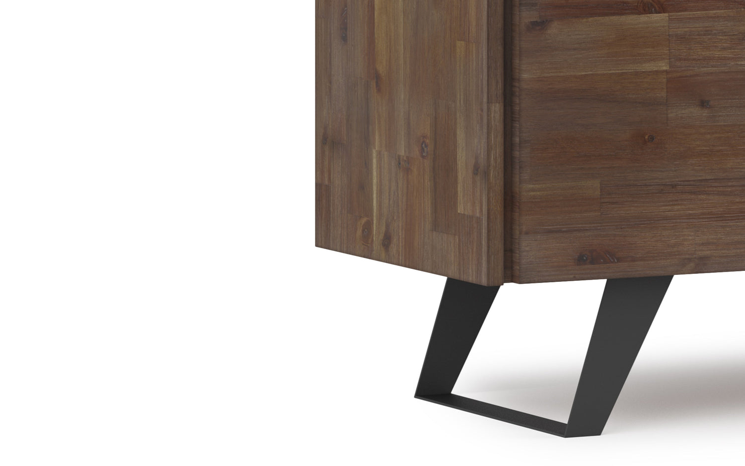 Rustic Natural Aged Brown | Lowry Solid Acacia Wood Wide TV Media Stand For TVs up to 70 Inches