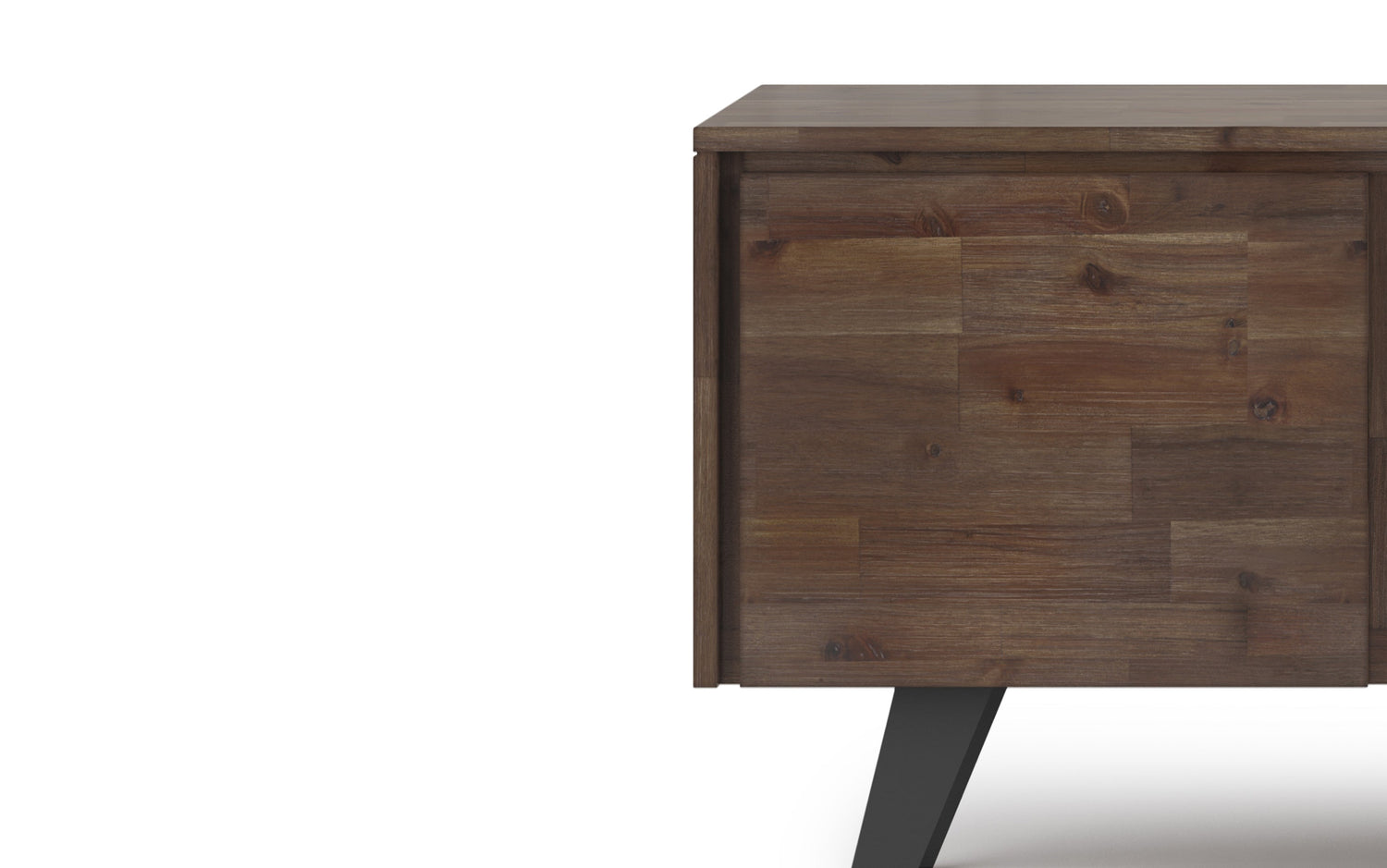 Rustic Natural Aged Brown | Lowry Solid Acacia Wood Wide TV Media Stand For TVs up to 70 Inches