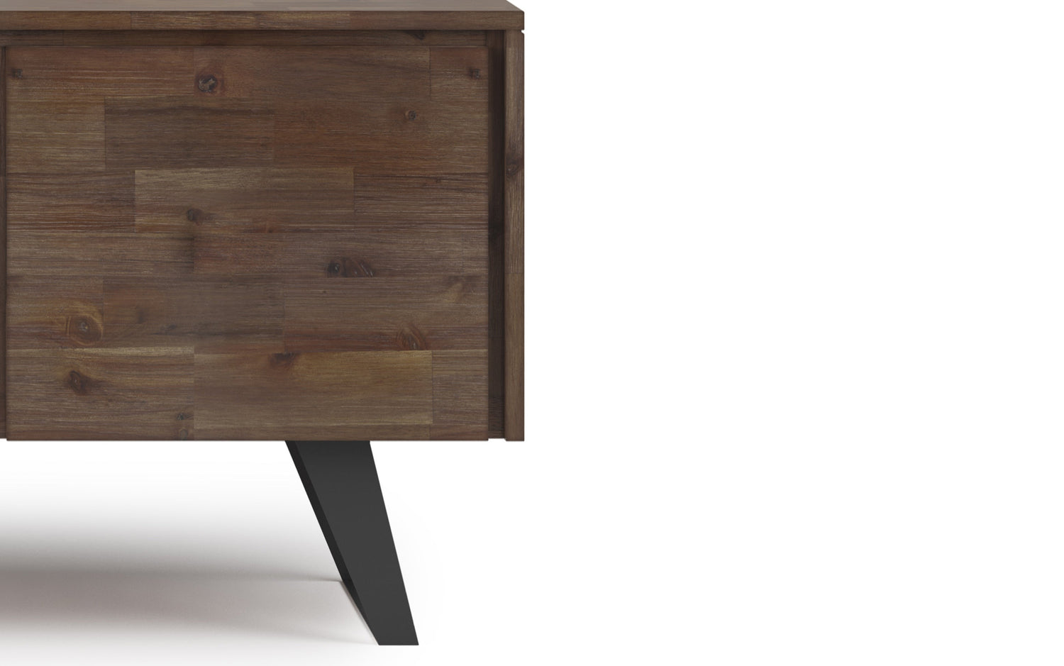Rustic Natural Aged Brown | Lowry Solid Acacia Wood Wide TV Media Stand For TVs up to 70 Inches