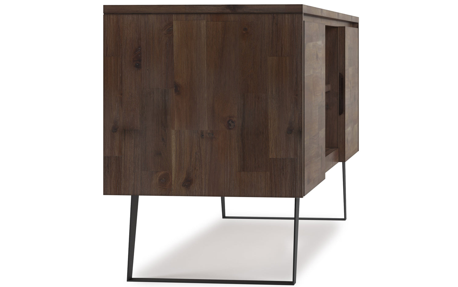 Rustic Natural Aged Brown | Lowry Solid Acacia Wood Wide TV Media Stand For TVs up to 70 Inches