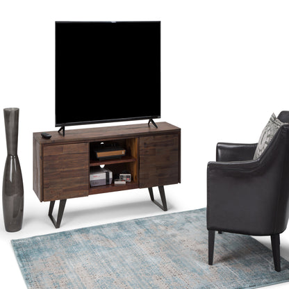 Distressed Charcoal Brown Acacia | Lowry TV Media Stand in Acacia