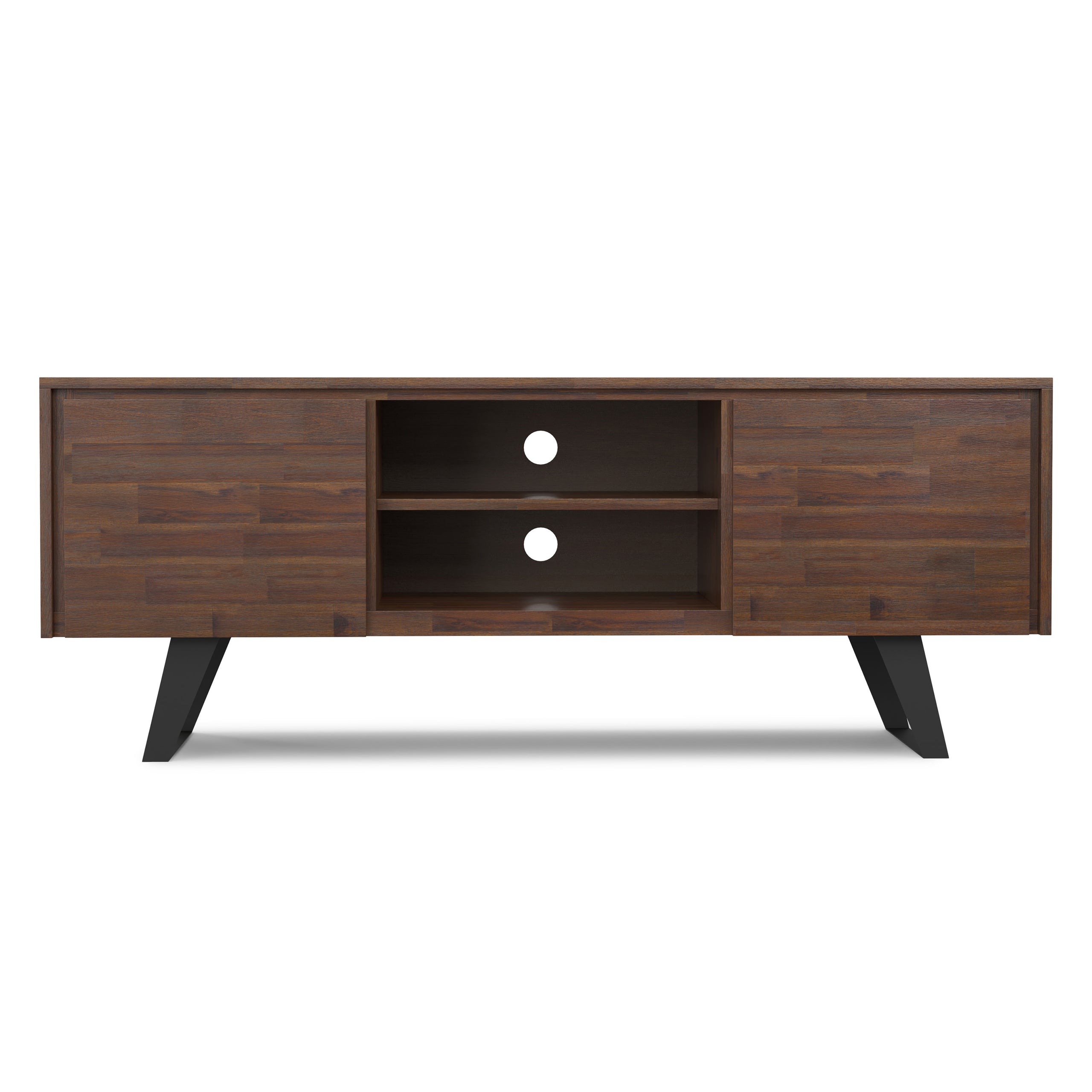 Distressed Charcoal Brown Acacia | Lowry TV Media Stand in Acacia