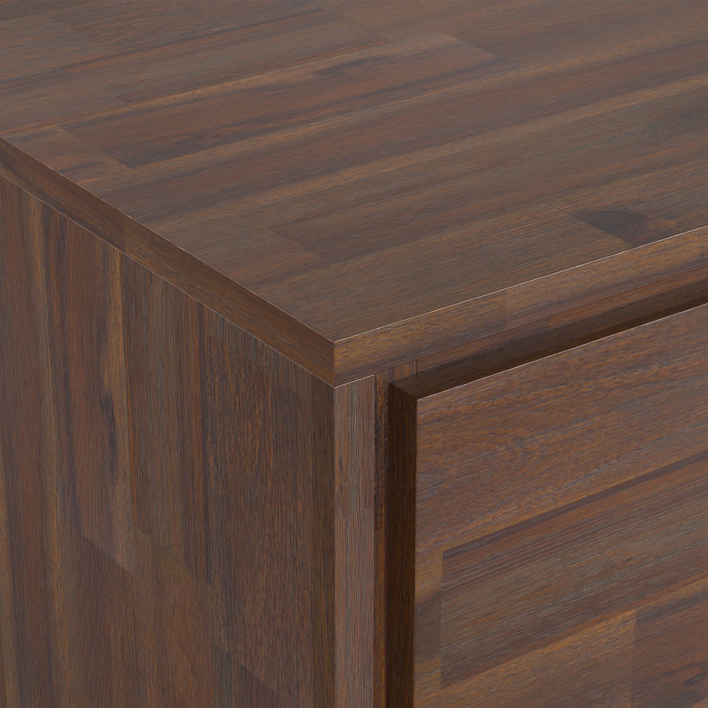 Distressed Charcoal Brown Acacia | Lowry TV Media Stand in Acacia